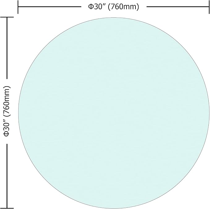 30Inch Round Transparent Tempered Glass Table Top, Clear Table Surface Protector, Safe 1/4" Thick-Flat Polished Edge, Replacement Glass Top for Home, Office, Patio, Outdoor/Indoor
