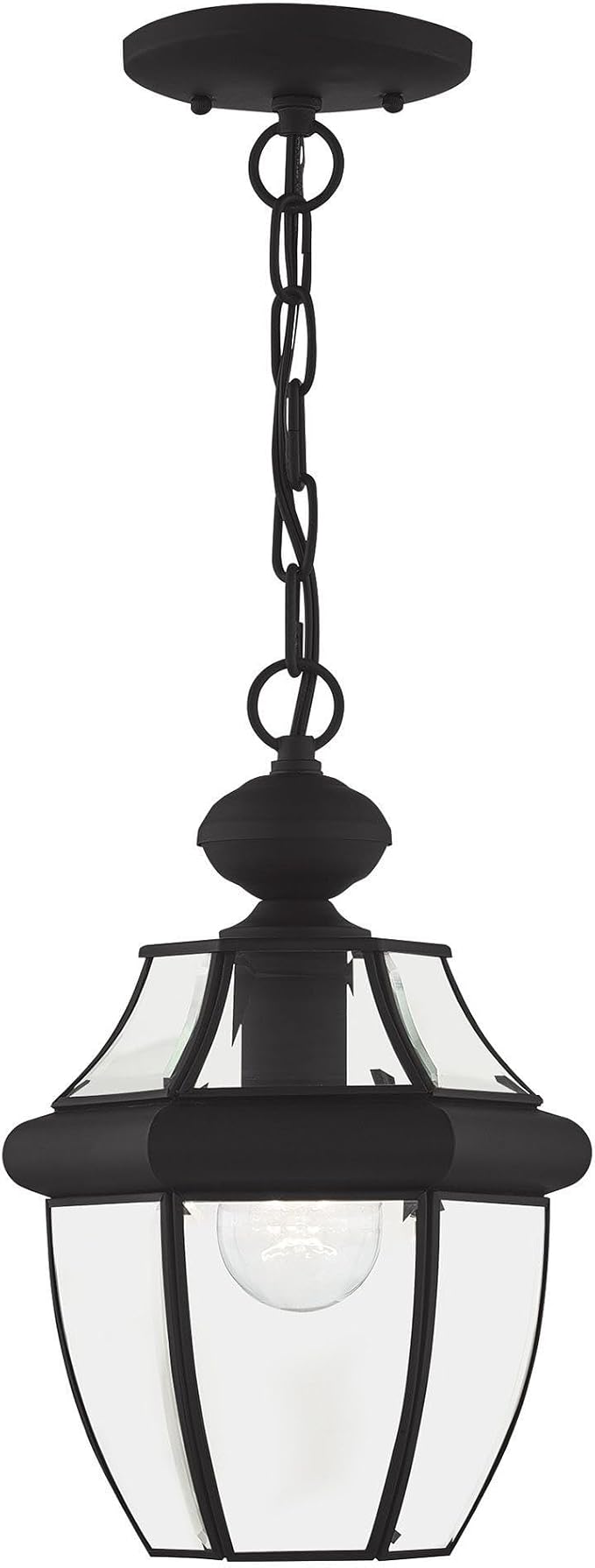 Livex Lighting 2152-04 Monterey 1-Light Outdoor Hanging Lantern, Black