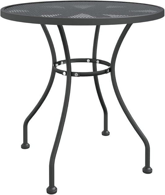 vidaXL Patio Table Patio Side Table Outdoor Coffee End Table for Patio Yard Balcony Garden Ø31.5"x28.3" Expanded Metal Mesh Anthracite