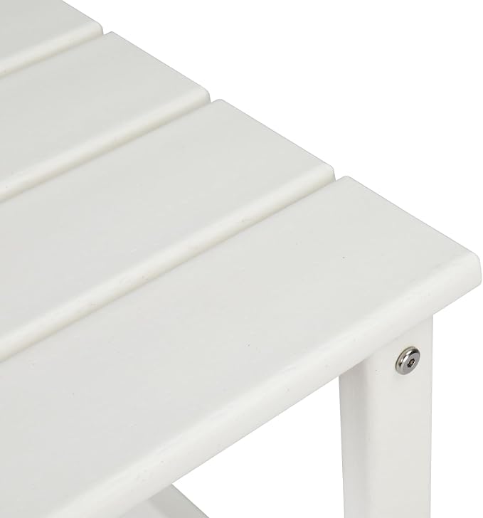Beach Outdoor Side Table with 2 Layer Storage, Plastic Waterproof and UV Resistant HDPE Adirondack Coffee End Tables, All Weather for Patio, Backyard, Pool, Indoor Use (Square, White)