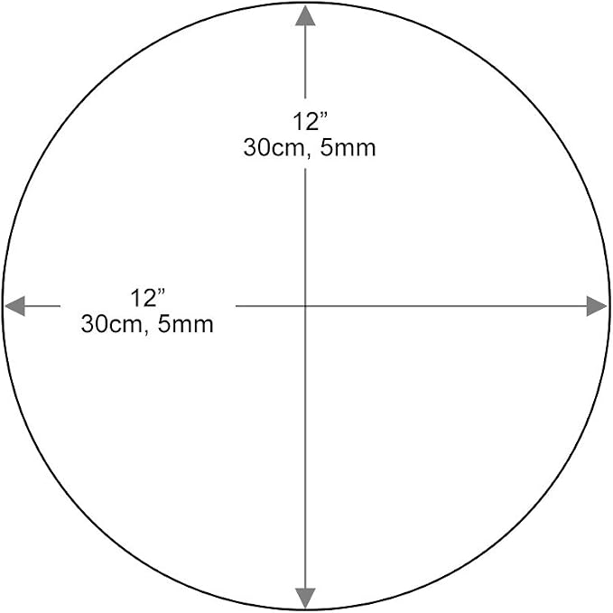 Dulles Glass 12 inch Round Glass Table Top - Tempered - 3/8" Thick Glass Surface, Safe Flat Polished, Multipurpose for Dining Table, Patio, Coffee and End Table