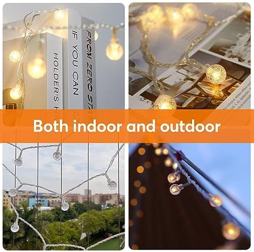 RaThun 116ft Color Changing String Lights, 200 LED Multicolor & Warm White Crystal Globe Lights with Remote, 11 Modes, IP44 Waterproof, Plug in Fairy Lights for Indoor Outdoor Christmas Party Garden