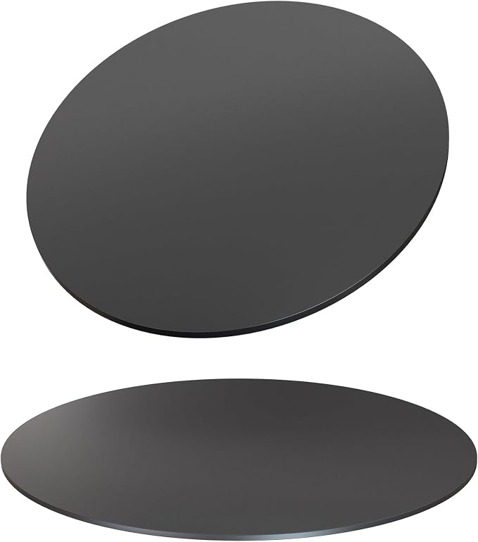 Round Table Top, 23.6” Black Sintered Stone Tabletop, DIY Replacement & Cover Marble Desktop, Scratch & Wear Resistant, Easy to Clean, Suitable for Indoor & Outdoor