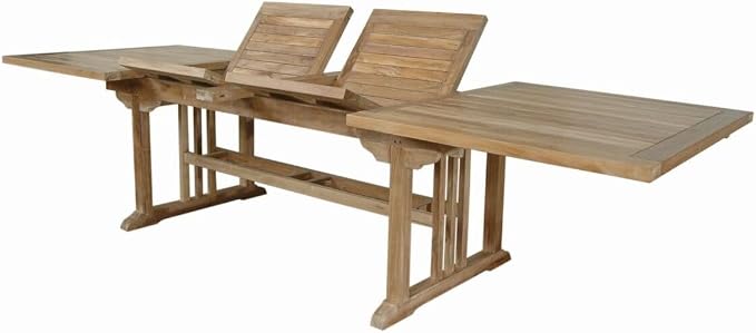 Maykoosh Teak Extension Dining Table - Seats 12-14Outdoor Patio Table with Umbrella HoleRectangular Table