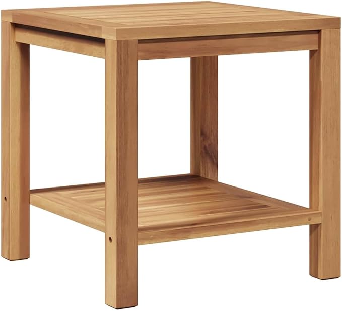 Modern Outdoor Coffee Table Solid Teak Wood Minimalist Design for Patio Contemporary Garden Table with Storage Compartment