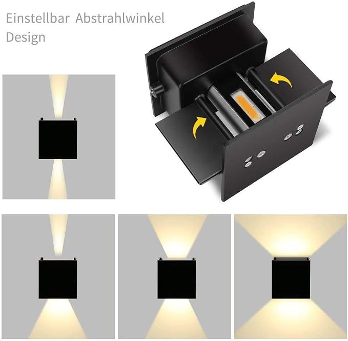 LED Aluminum Waterproof Wall Lamp, (Upgrade Dusk to Dawn Sensor) Waterproof Outdoor Light 20W 100-277V 2800K-3000K(Not dimmable) Outdoor Wall Light Warm Light 2LEDS (Black-20W-Larger)