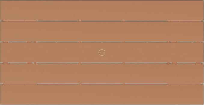 WestinTrends Ashore Outdoor Modern HDPE 66" Wide Rectangle Patio Dining Table for 6, Teak