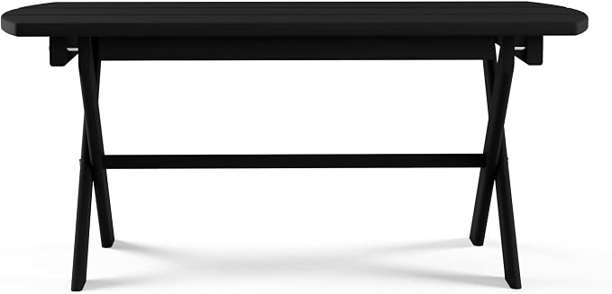 Folding Oval Outdoor Table, Black-Paint