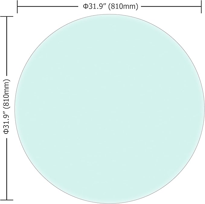 32" Tempered Glass Table Top Round Transparent Table Surface 3/8'' Thick Beveled Edge Multipurpose for Dining, Coffee, Restaurant and End Table (3/8" Thick - Beveled Edge, 32 inch)