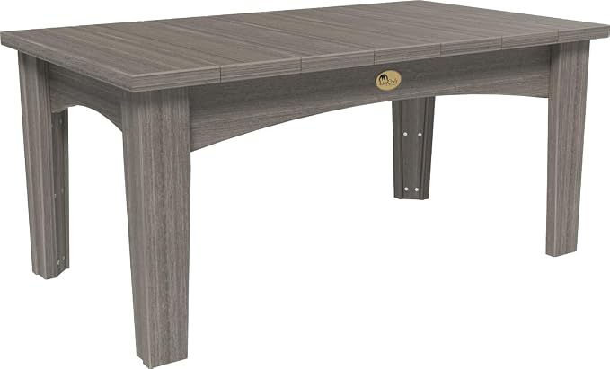 LuxCraft Island Coffee Table – HDPE Poly Lumber Outdoor Patio Table, Weather-Resistant Coastal Style, Low-Maintenance Durable Design (Coastal Gray)