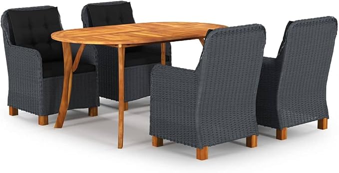 5 Piece Patio Dining Set,Outdoor Dining Set,Patio Table and Chairs,Outdoor Coffee Table,Patio Furniture Set,Outdoor Patio Chairs,Front Porch Furniture,Modern Set,Porch Chair,Patio Dining, Dark Gray