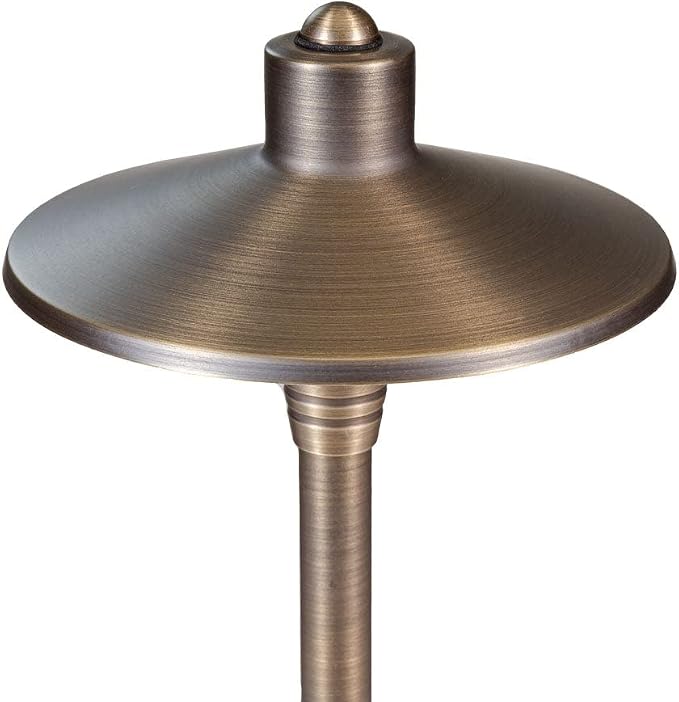 G2 12V Brass Mini Path Light (15"" Tall) & 3W 2700K G4 LED Bulb | Low Voltage, 300 Lumens of Warm White Light, Illuminates 6-Foot Diameter Area, Ideal for Walkway Garden Patio or Driveway