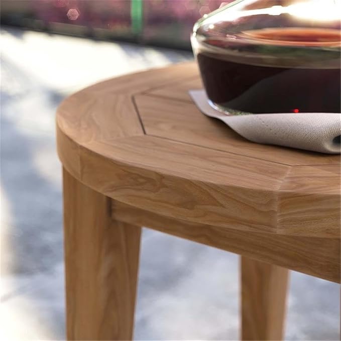 Modway Brisbane Modern Teak Wood Outdoor Patio Side Table in Natural