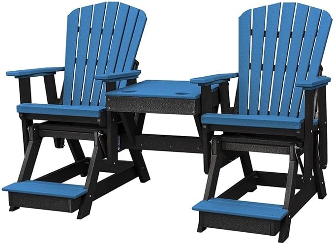 OS Home and Office 516BBK-K Double Balcony Height Glider with Center Table