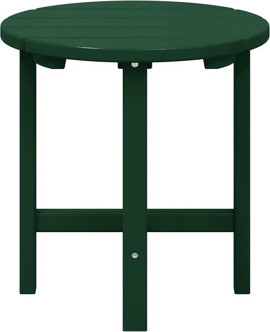 WestinTrends Dylan Adirondack Round Outdoor Side Table, Dark Green