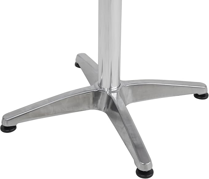 BTEXPERT 45" Bar Height Table – Commercial-Grade Aluminum & Stainless Steel Round 23.75" Table Indoor/Outdoor, for Restaurants, Patios, and Dining Areas 25.75" Base
