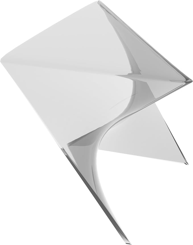 LeisureMod 15.75" Triangular Side Table, Stackable Plastic Accent End Table for Indoor & Outdoor Use, Weather-Resistant Modern Patio & Living Room Table, Set of 4, Clear