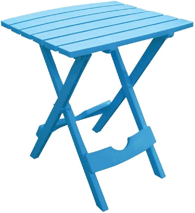 Adams Manufacturing Quik Fold Patio Side Table, Resin, Pool Blue