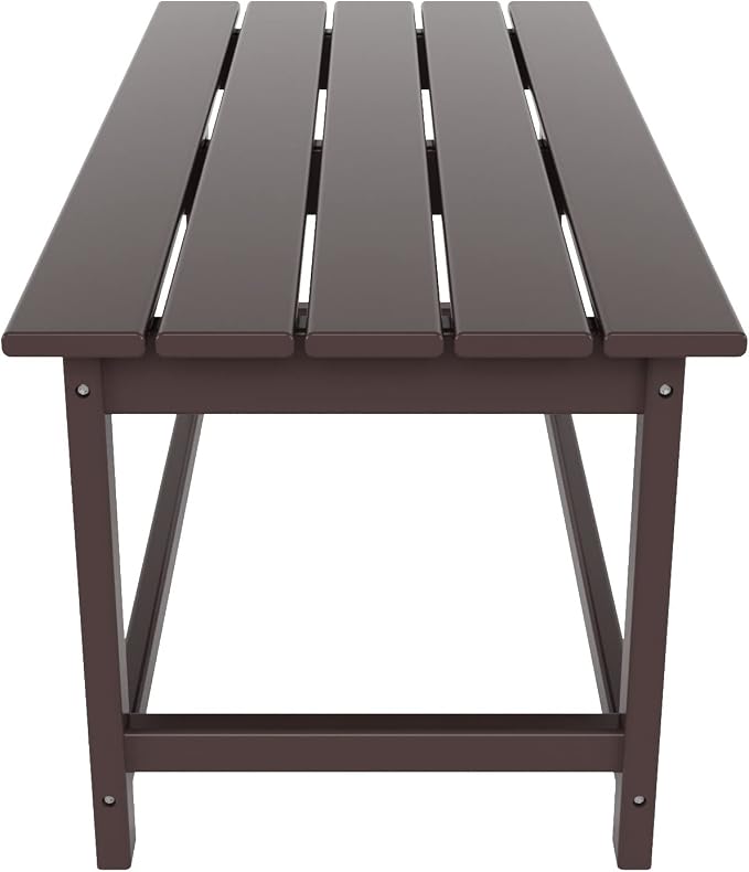 HDPE Laguna Outdoor Poly Adirondack Coffee Table, Dark Brown