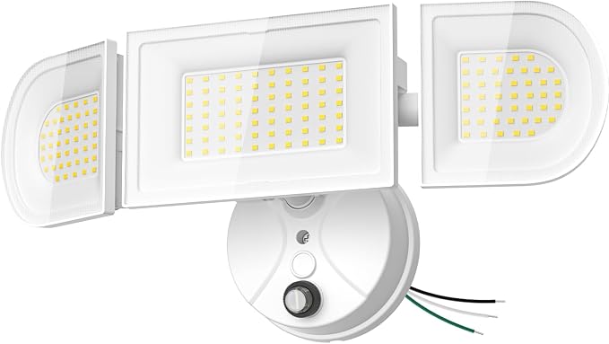 iMaihom 180W Dusk to Dawn Flood Lights Outdoor, 18000LM 6500K Super Bright LED Security Lights, IP65 Waterproof Exterior Light with Photocell, Hardwired Outdoor Lighting for Yard, Garden, Garage White