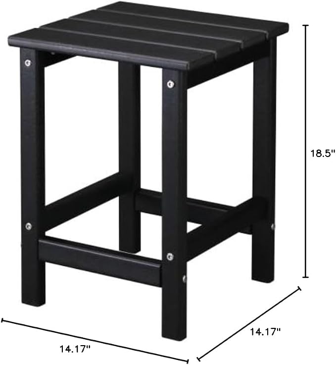 Zimtown Adirondack Side Table, 15 Inch Square HDPE Outdoor Side Table, Small Modern End Tables, Coffee Table for Outside, Patio, Backyard, Pool, Lawn, Beach, Waterproof & Portable