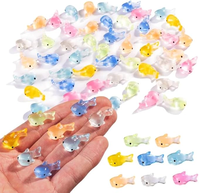 70 Pcs Mini Resin Shark Figurine Bulk Mini Shark Figurine Cake Decorations Cute Miniature Resin Sculpture Ornament Micro Landscape Office Garden Desk Party Tabletop Decor