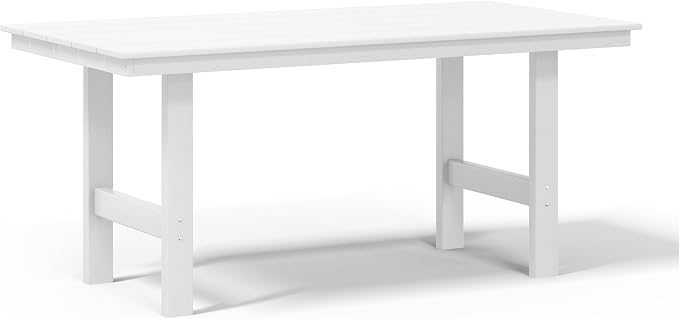 WestinTrends Ashore 6-Piece Outdoor HDPE Patio Dining Table Set with Bench, White