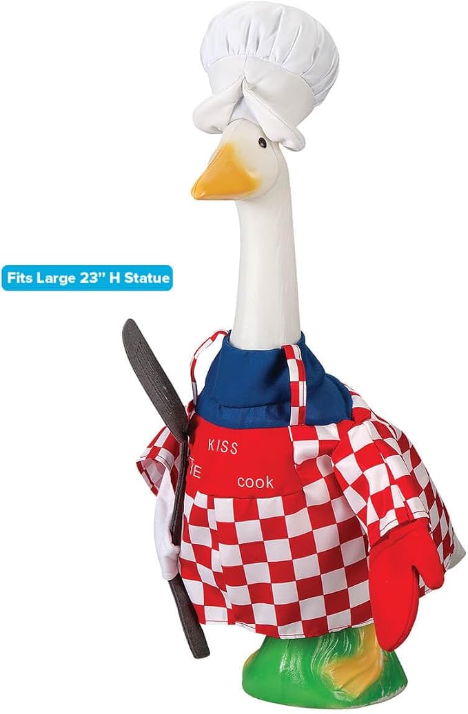 Gaggleville Chef Goose Outfit, Fits Large 23" H Statue, by Fox Valley | Traders