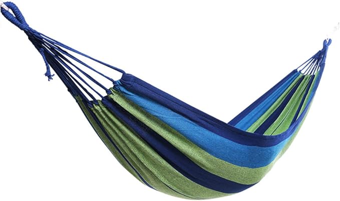 Double Camping Hammock Widened Canvas Swing for Adults Boy Girl Portable Outdoor Leisure Use Durable Easy to Pack for Travel Beach