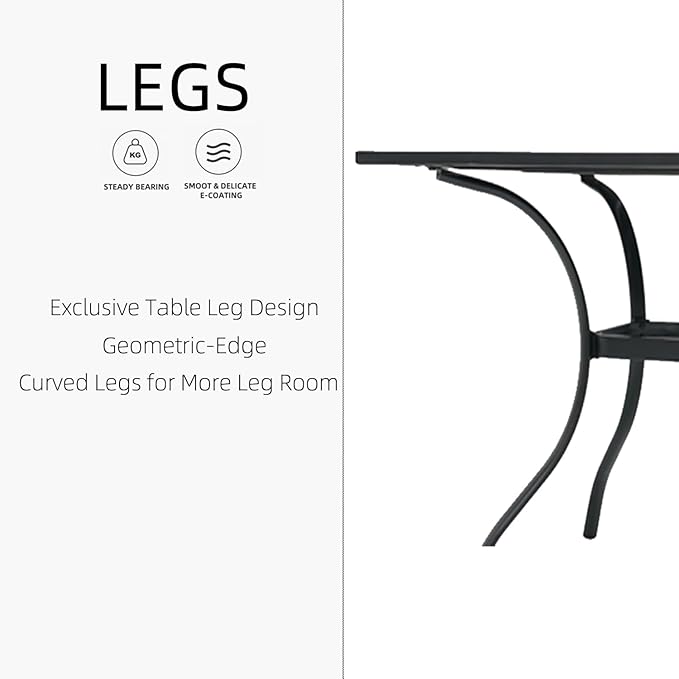 Outdoor Patio Furniture Set, 4 Piece Swivel Patio Chairs and 35" x 35" x 28" Steel Dining Table Set with 1.6" Umbrella Hole, Suitable for All-Weather