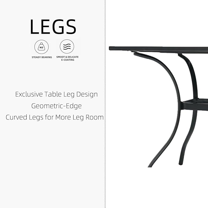 Outdoor Patio Furniture Set,4 Piece Stackable Patio Chairs and 35" Steel Dining Table with 1.6" Umbrella Hole,Suitable for All-Weather