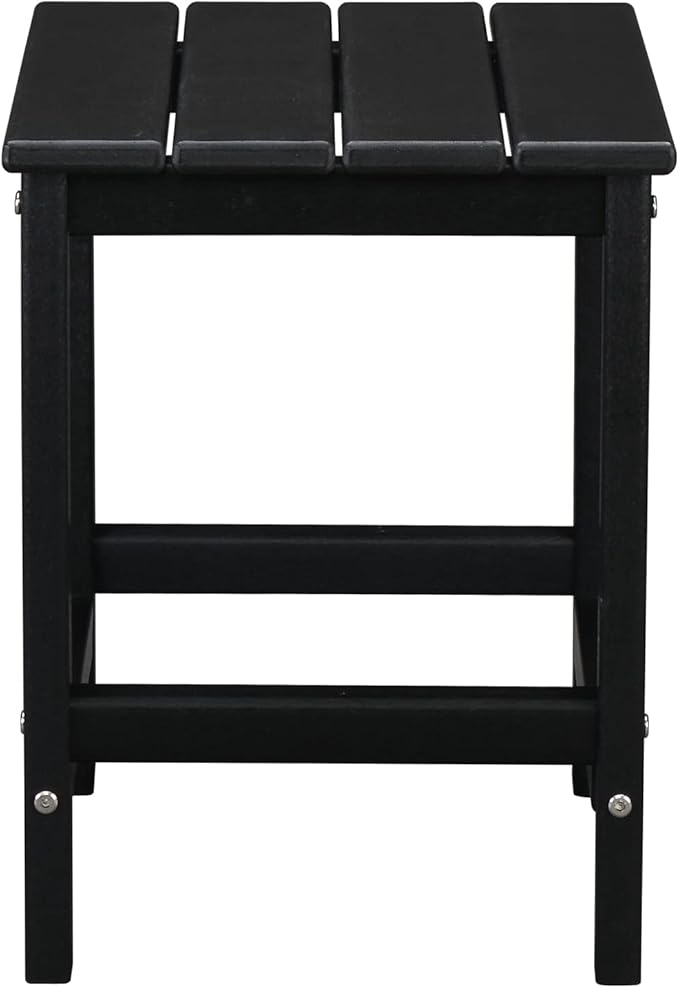 Patio Side Table, Pool Composite Patio Table,HDPE End Tables for Backyard,Pool, Indoor Companion, Easy Maintenance & Weather Resistant (Style 1-Black)