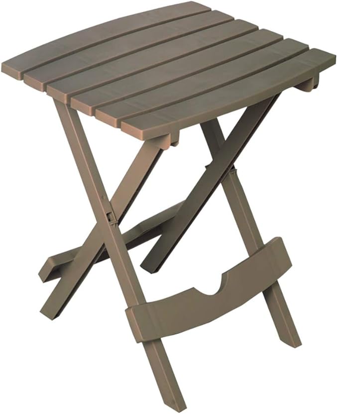 Adams Quik Fold Portobello Rectangular Polyresin Side Table