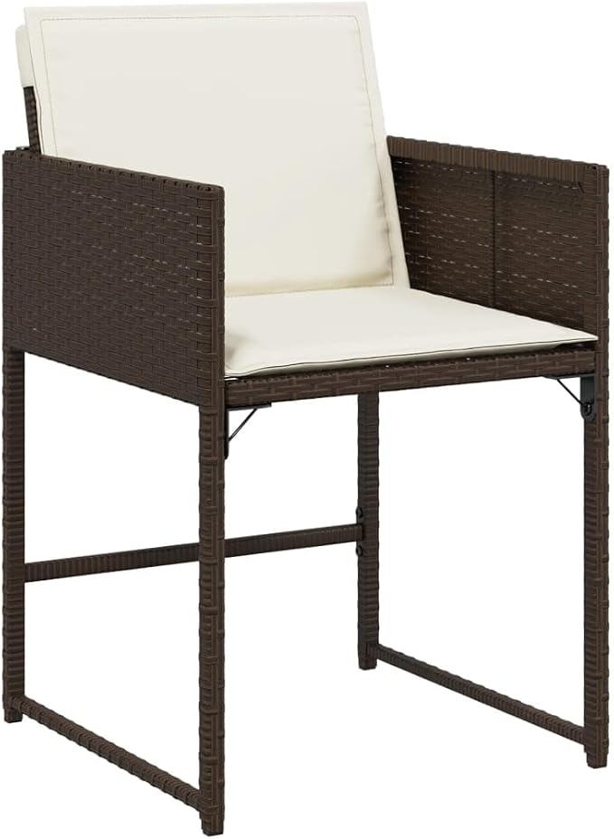 9 pcs Set Patio Dining Set & Balcony Furniture Brown PE Rattan Outdoor Dining Set Garden Dining Set for Lawn Backyard Front Porch 86.6 x 41.7 x 28.7 in