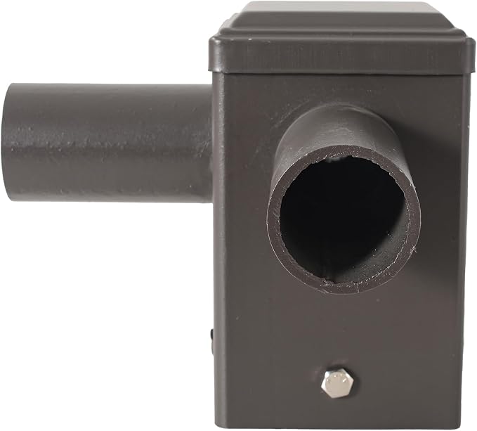 90 Degree Square Horizontal Tenon Adaptor with 3 Arms, Dark Bronze Heavy Duty Steel 4" Square Pole to Tenon, Top Tenon for 2 3/8" Slip Fitter Mount Led Shoebox Light 3 Fixture