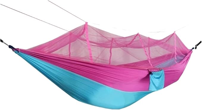Hammocks, 2Pcs Outdoor Mosquito Net Hammock Camping Mosquito Net Tent Suitable Outdoors,for Outside(Pink Blue)