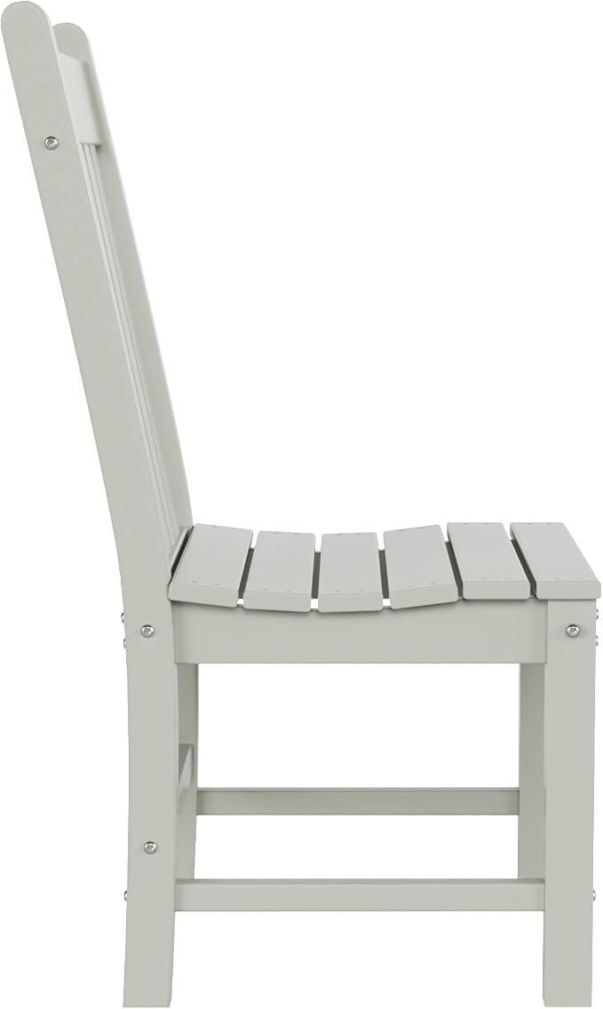 WO Home Furniture Adirondack Patio Dining Chair Table Bench Set of 6 PCS Rectangle Dinner Table Dining Armless Chairs (Sand)
