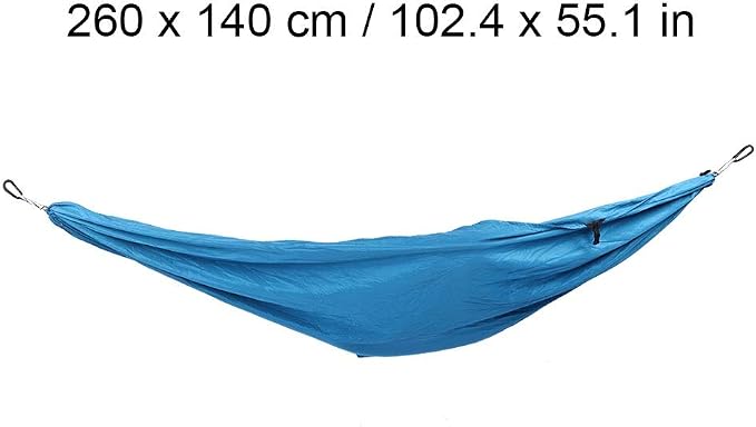 Breathable Hanging Chair Bed, 260x140cm Dual Use Portable Hammock Swing, Garden Hammock with Steel Buckle for Camping Courtyard Corridor Outdoor (Peacock Blue)