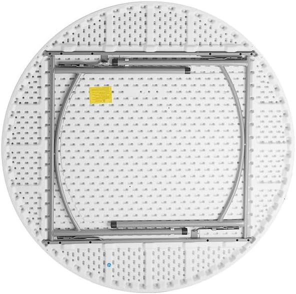 PRO&Family 10 Pack! 60" / 150 Cm White Foldable Round Table Round Temporary Plastic Circle Table Portable Bar Table for Party Outdoor Folding Plastic Table 60 Inch Round