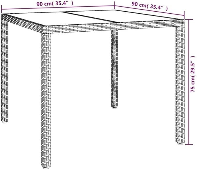 Afuera Living 5-Piece Patio Dining Set, White Poly Rattan, Powder-Coated Steel, Adjustable Armrests, Cushioned Seats, Modern Indoor/Outdoor Table and Chairs, Garden, Terrace or Balcony Use