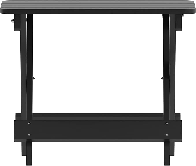 Flash Furniture Halifax Outdoor Folding Side Table, Portable All-Weather HDPE Adirondack Side Table, Black
