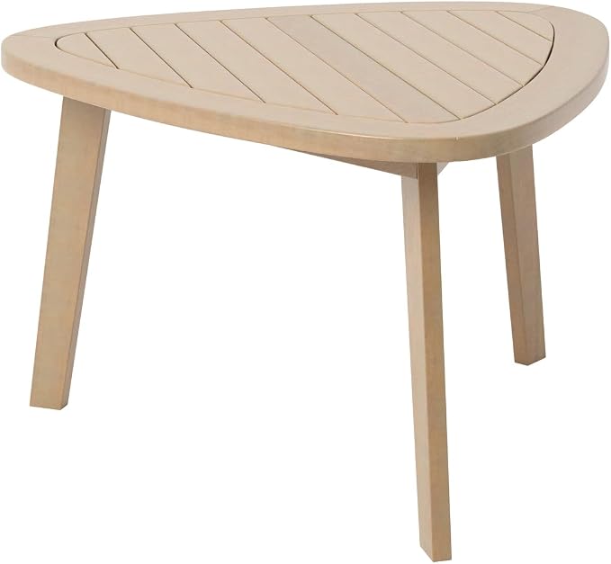 New Classic Furniture Radius Solid Wood Patio End Table, Natural