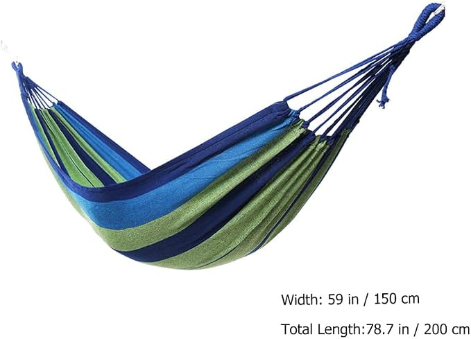Toddmomy Thickened Canvas Double Hammock Portable Swing Hammock for Outdoor Easy to Assemble
