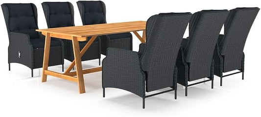 7 Piece Patio Dining Set,Outdoor Dining Chairs,Patio Lounge Set,Outdoor Patio Furniture,Porch Furniture,Deck Casual Furniture,Outdoor Seating,for Porch,Garden,Backyard, Dark Gray