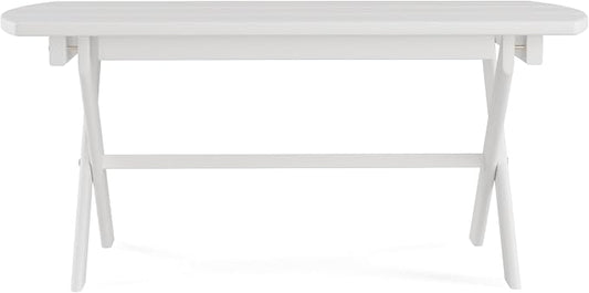 Folding Oval Outdoor Table, White-Paint-1