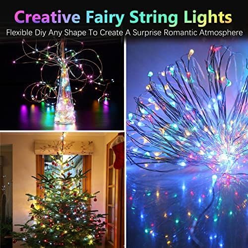 4 Pack 60 LED Fairy Lights Battery Operated with Timer, 20 FT Multicolor | Cuttable Copper Wire, Waterproof Battery String Lights for Indoor Outdoor, Wedding, Bedroom, Home, DIY, Christmas Decorations