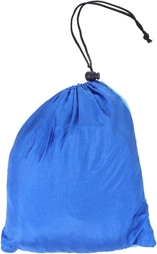 Portable Camping Travel Single Hammock, Lightweight Hanging Bed with Tree Straps and Metal Buckles, 300kg Capacity Nylon Hammock for Outdoor Hiking Backpacking (Matching Tree with Sky Blue and Blue)
