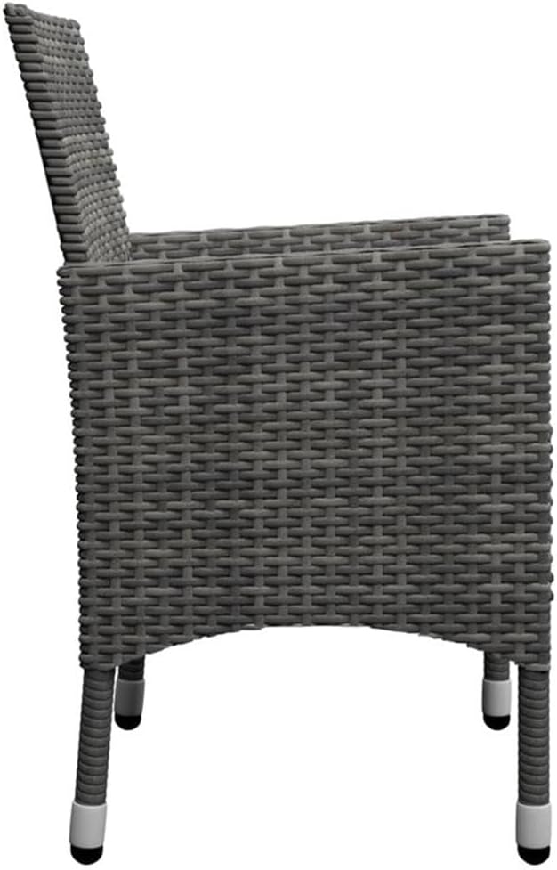 Afuera Living Outdoor Dining Set, Solid Acacia Wood Table and Powder-Coated Steel/PE Rattan Chairs, Gray Finish, 11-Piece Weather-Resistant Patio Furniture for Garden, Terrace, or Balcony, Seats 10