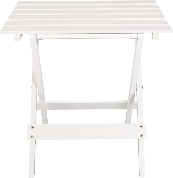 Casual Home Small Folding Side Table (2-Piece Set), 100% Solid Wood, Portable Patio Outdoor Small Table, Plant Stand, No Assembly