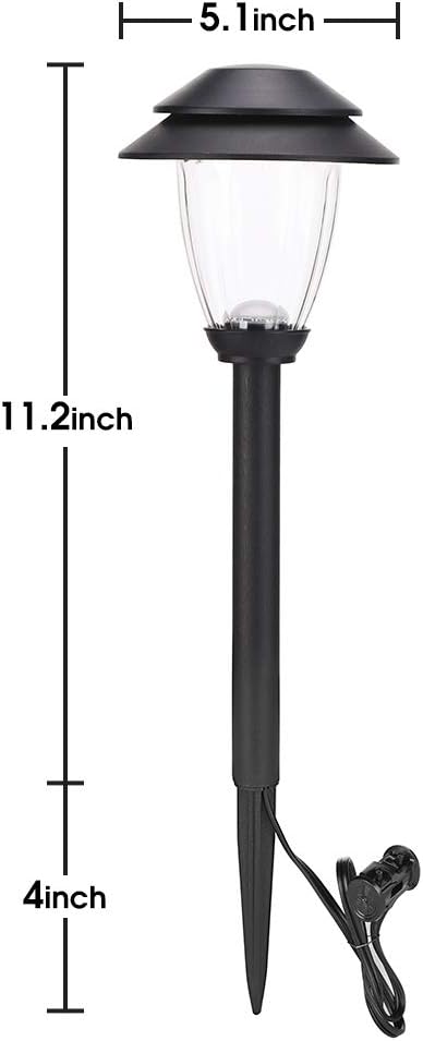 HECARIM 6 Pack Low Voltage Pathway Lights - Waterproof Outdoor Landscape Lighting, Super Bright LED Garden Lights for Walkway, Energy-Saving 5V Weatherproof Stake Lights (Dusk to Dawn Auto On/Off)